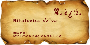 Mihalovics Éva névjegykártya