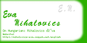 eva mihalovics business card